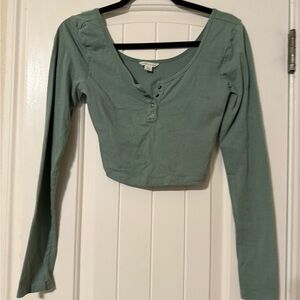 Aeropostale Sage Green Crop Top